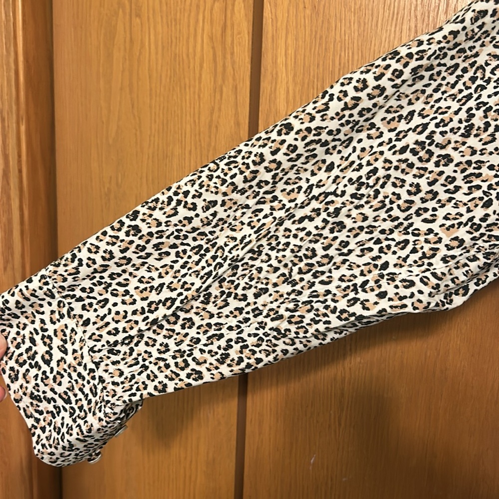 Leopard Print Button Up Blouse - image 3